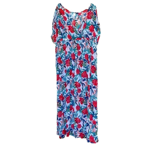 FLORAL Tropical Sheer Plus Size 3X Full Length Beach 🏝️ Bathing Suit Cover Up